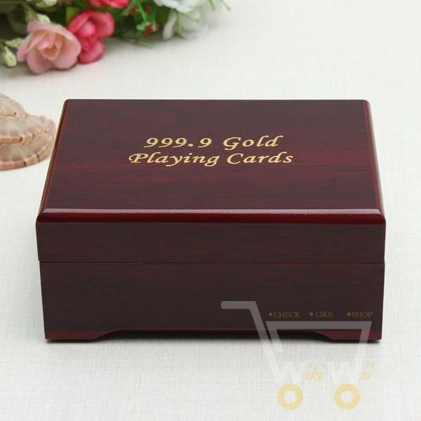 24K forgylt spillekort med tre - Style Box