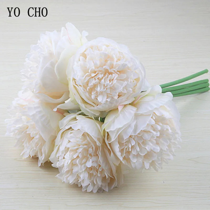Skanto | Stor Peony Silke Blomsterbukett Sett