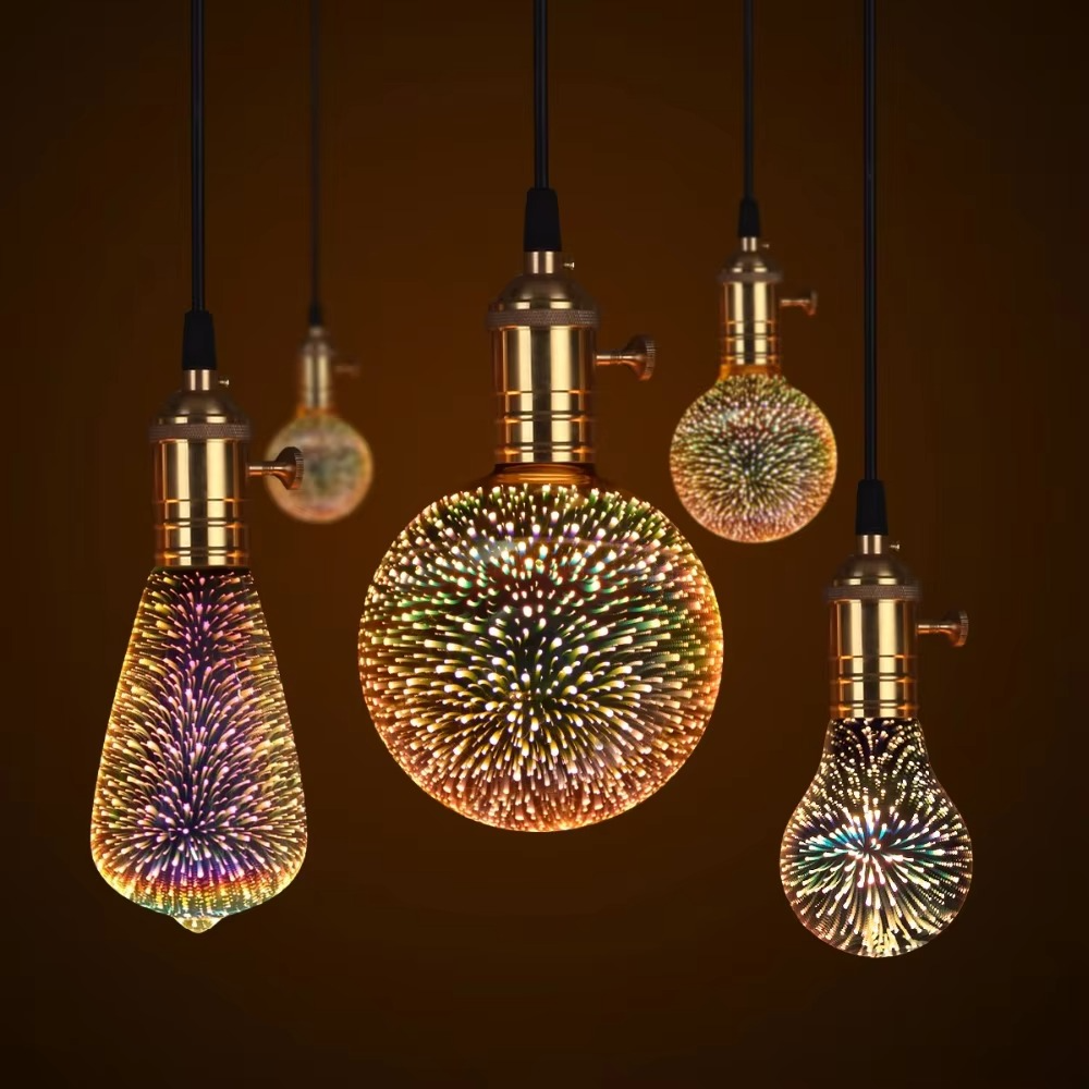 Skanto | 3D Starburst LED-pære – Vintage Edison fyrverkeri lys – E27