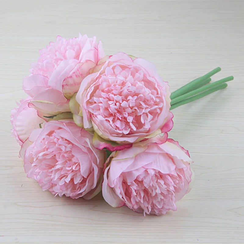 Skanto | Stor Peony Silke Blomsterbukett Sett