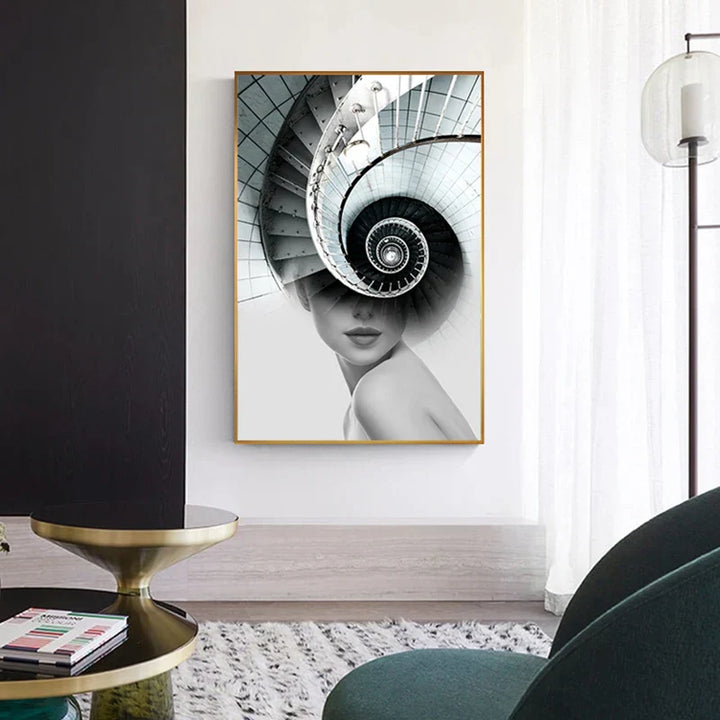 Abstract Fashion Arkitektonisk Motekunst Veggkunst Fine Art Lerretstrykk Bilder For Moderne Leilighet Stue Hjemmekontor Dekor | Skanto