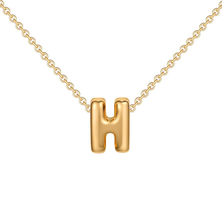 Skanto | Dainty Bubble Letter Initial Necklace