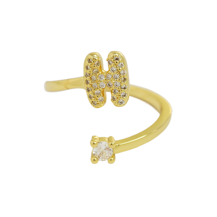 Skanto | Delikat Boble Diamant Innpakning Initial Ring