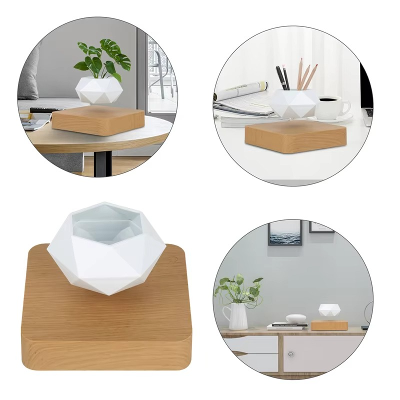 Skanto | Magnetisk svevende Bonsai Plantekrukke, Flytende Blomsterkrukke for Hjem og Kontor Dekor
