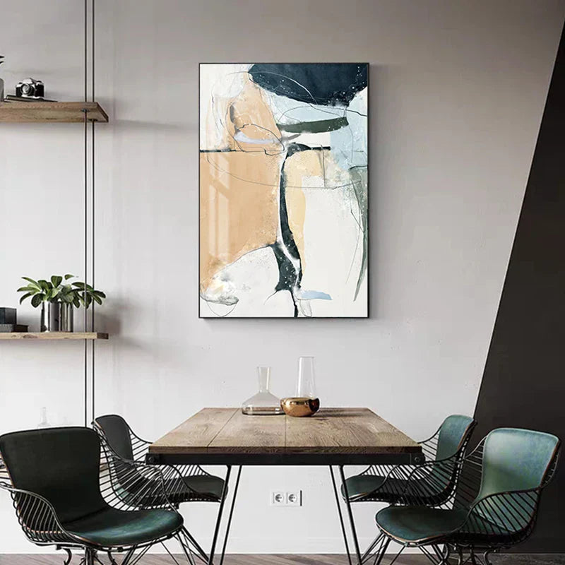 Nordisk Geomorfisk Fargekaos Abstrakt Veggkunst Fine Art Lerretsutskrifter Bilder for moderne Leilighet Stue samtidsmøblering | Skanto