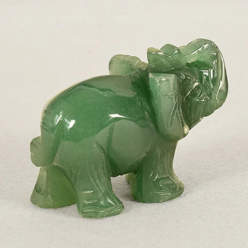 Skanto | Grønn Aventurin Jade Stein Elefant Statue