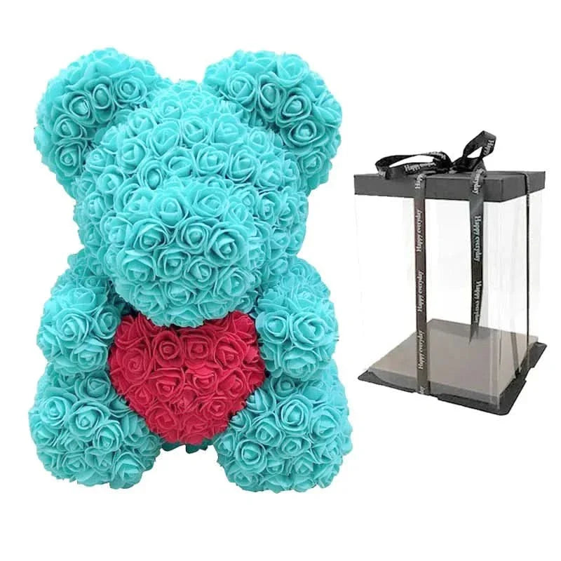 Skanto | Rose Teddy Bear with Handmade Foam Roses – 40cm