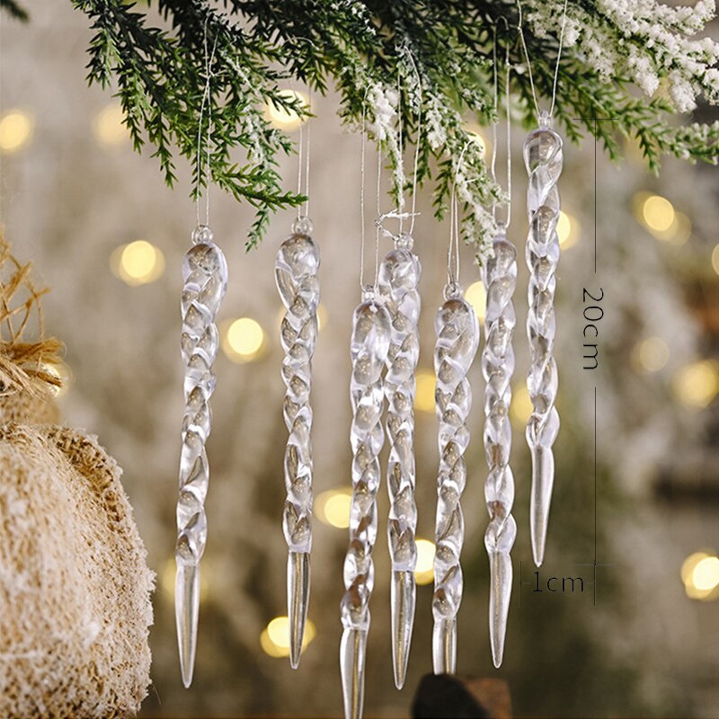 Skanto | 12Pcs Juletre Pynt Kunstige Istapper