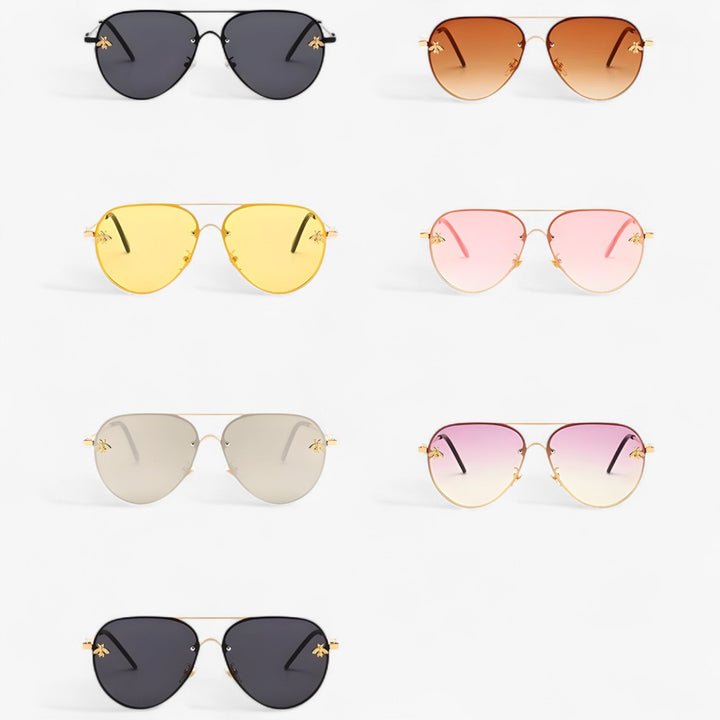 Vintage Pilot Solbriller med Bie Detalj – Halcyon | Skanto
