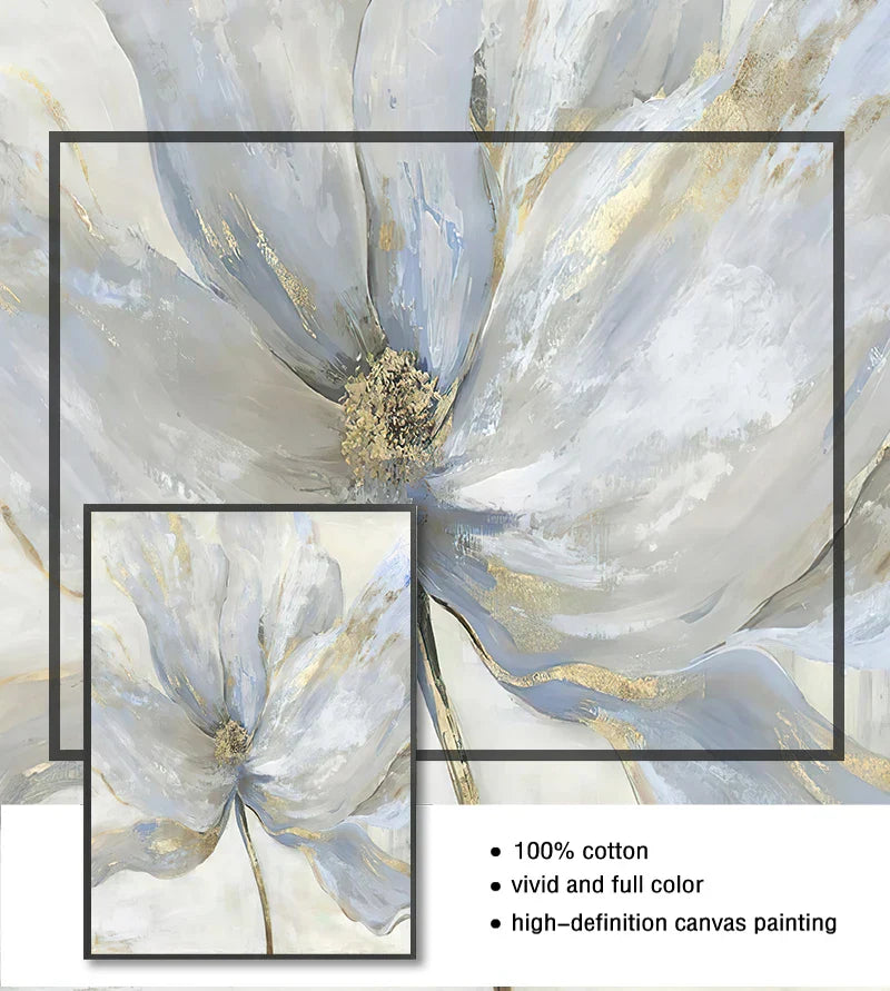 Enkel blå blomster veggkunst fine kunsttrykk på lerret moderne abstrakte botaniske bilder for stue soverom moderne interiør | Skanto