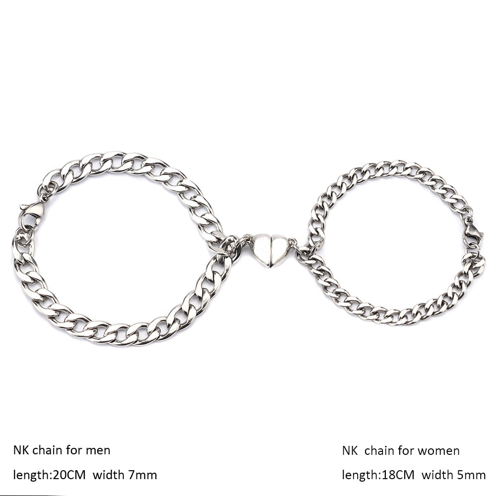 Skanto | Hjerteformet Magnet Par Armbånd