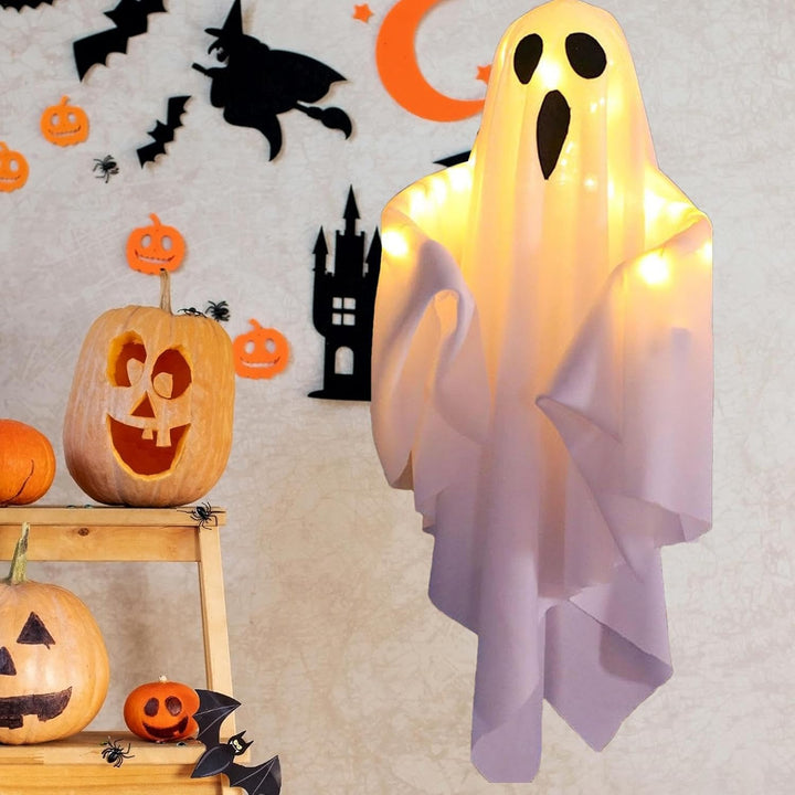 Skanto | Spooky Halloween Tofabrik Gespenst Hengelys for Festdekor