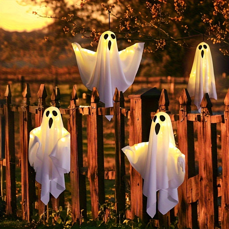Skanto | Spooky Halloween Tofabrik Gespenst Hengelys for Festdekor