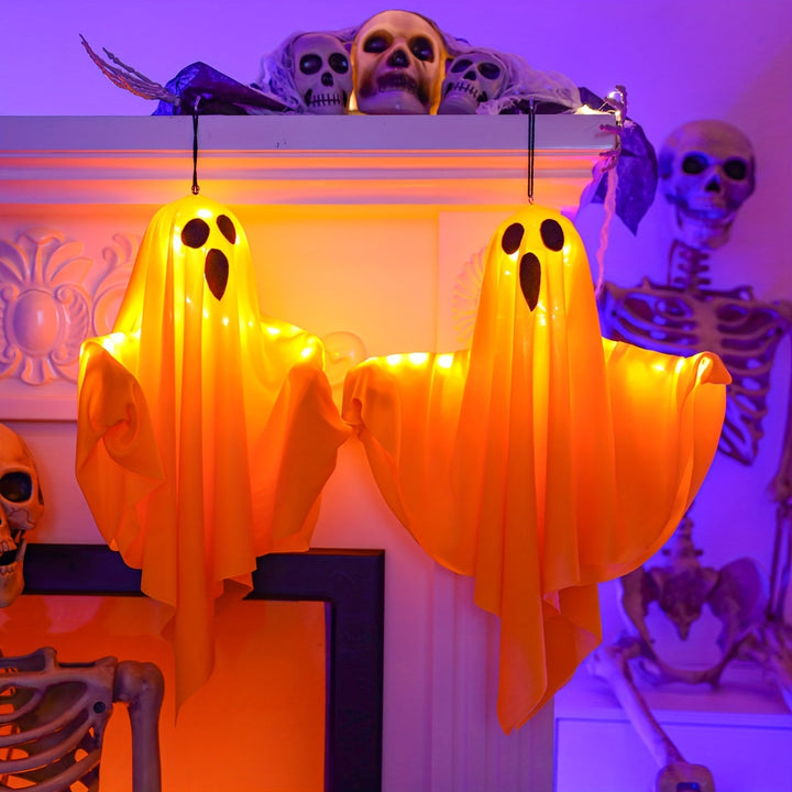 Skanto | Spooky Halloween Tofabrik Gespenst Hengelys for Festdekor