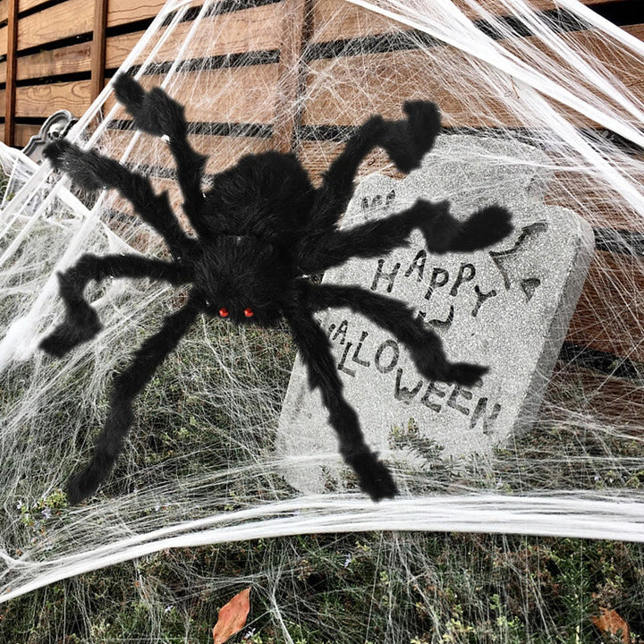 Skanto | CreepyCrawl Kjempeedderkopp – Realistisk Halloween Utendørs Hage Rekvisitt