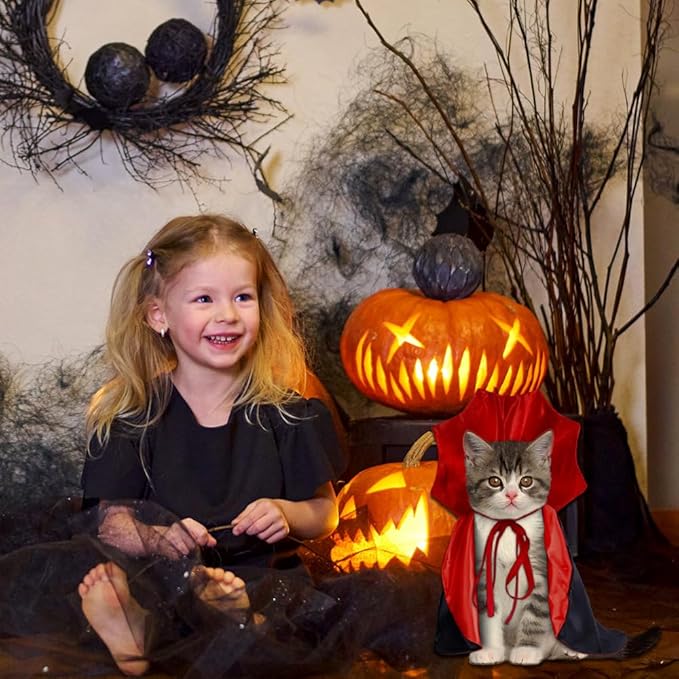 Skanto | Halloween Vampyr Kappe Kjæledyr Kostyme