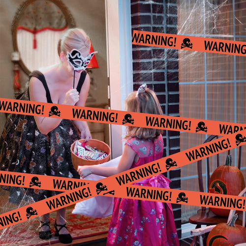 Skanto | Spooky Halloween Hodeskalle Banner – Plast Advarsel Tape Dekorasjon