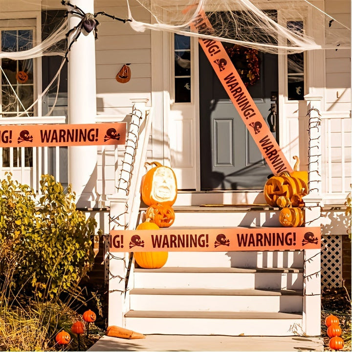 Skanto | Spooky Halloween Hodeskalle Banner – Plast Advarsel Tape Dekorasjon