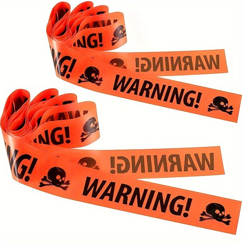 Skanto | Spooky Halloween Hodeskalle Banner – Plast Advarsel Tape Dekorasjon