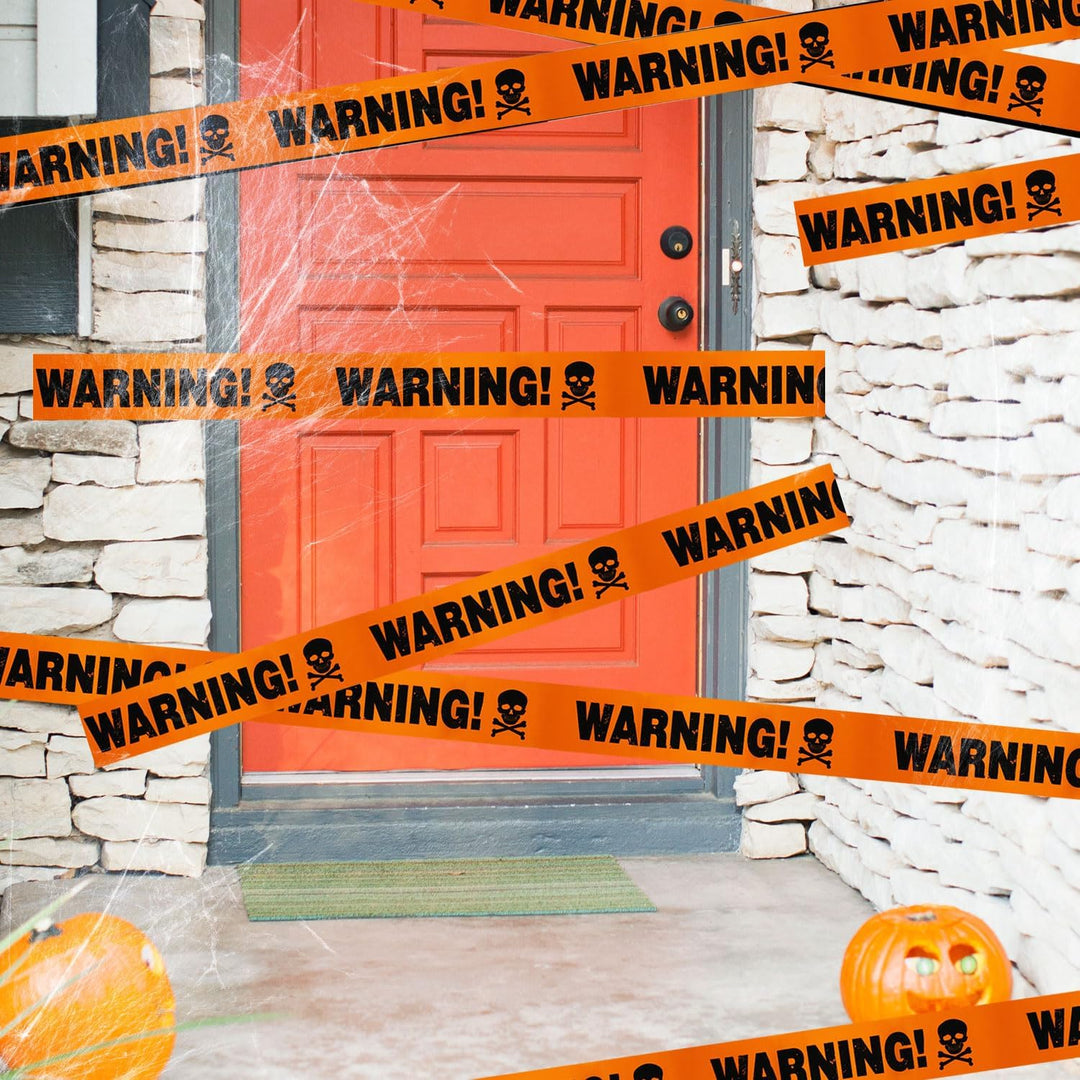 Skanto | Spooky Halloween Hodeskalle Banner – Plast Advarsel Tape Dekorasjon