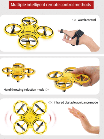 Drone-Hånd-Quadcopter (med LED-lys og kul loop-funksjon) | Skanto