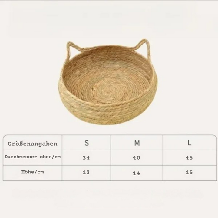 Rattan kattekurv håndlaget & vaskbar Skanto