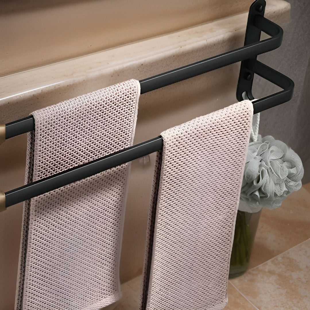 Skanto | HangEase 3-lags vegghåndkleholder – Svart