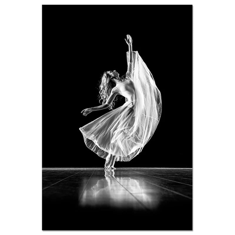 Pink Angel Wings Ballettdanser Veggkunst Fin Kunst Lerrettrykk Svart Hvit Motebilder For Stue Soverom Salong Kunst Dekor | Skanto