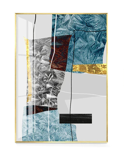 Abstrakt Minimalistisk Blå Nordisk Is Geometrisk Veggkunst Fine Art Lerrettrykk Plakater Bilder For Moderne Leilighet Stue Kunst Dekor | Skanto