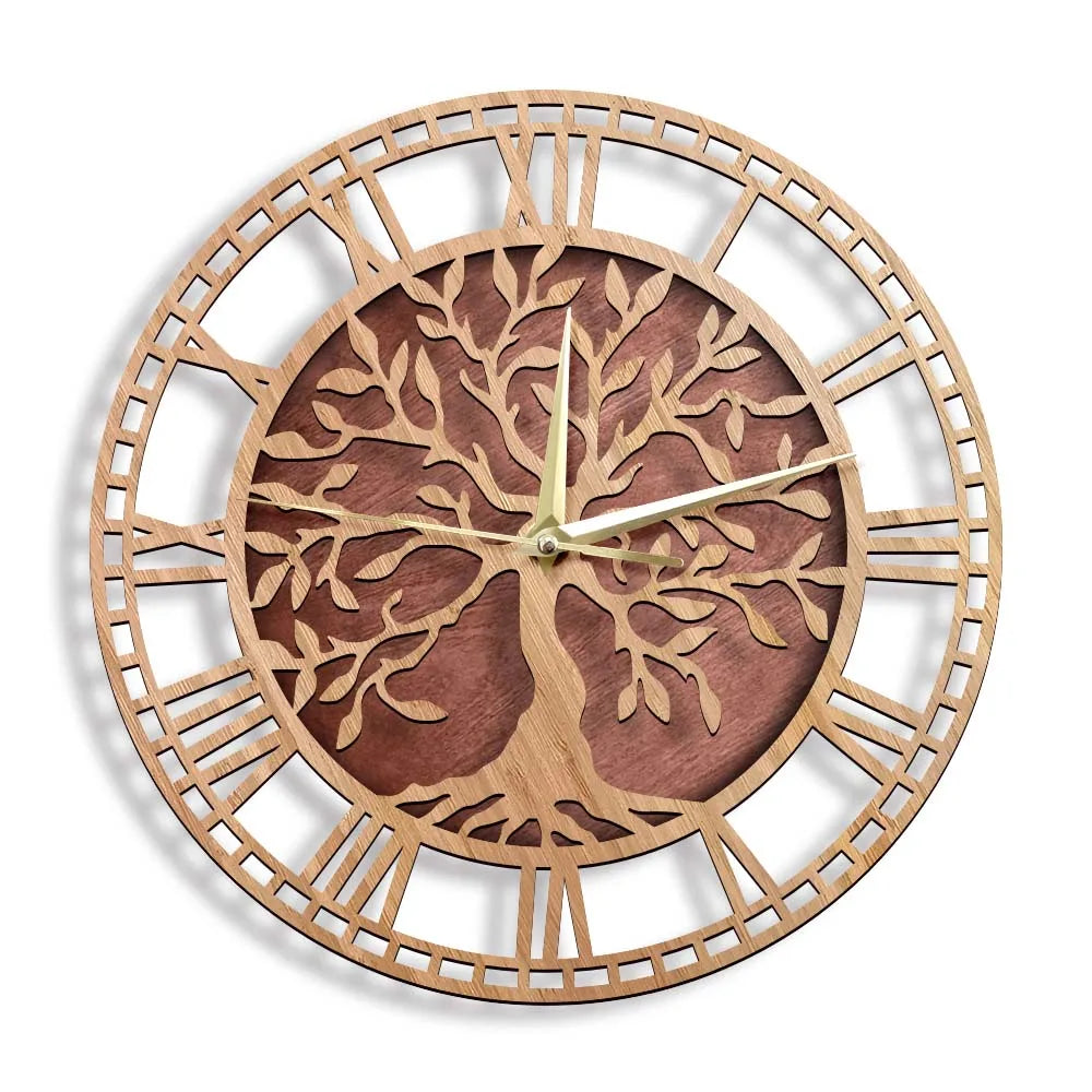 Skanto | WoodArt | Rustikk veggklokke laget av tre i vintage stil