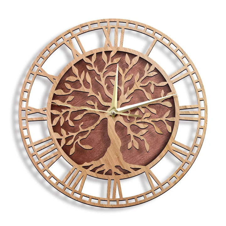 Skanto | WoodArt | Rustikk veggklokke laget av tre i vintage stil