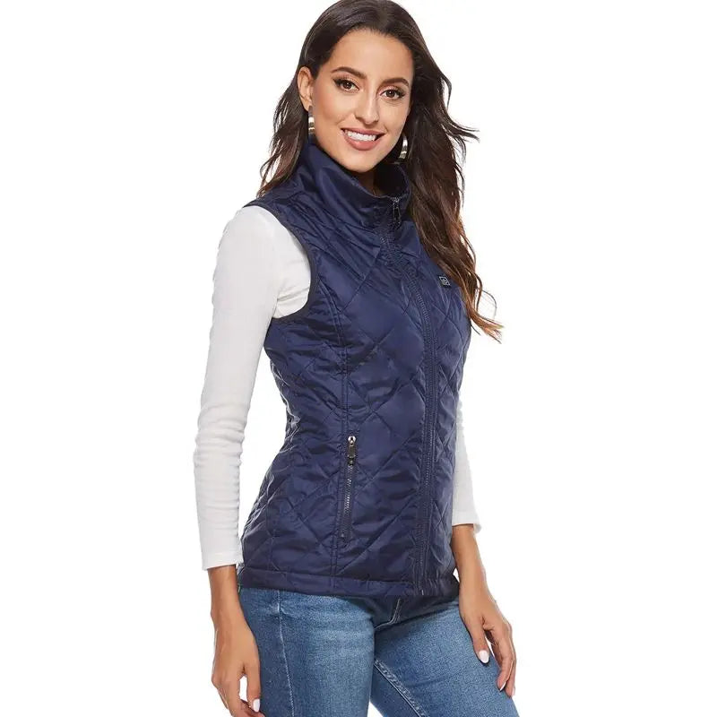 Skanto | ThermaBelle Kvinners Varme Vest | USB Oppvarmet Vest med Infrarød Teknologi | Temperaturregulerende & Lettvekts | Ideell for Høst & Vinter