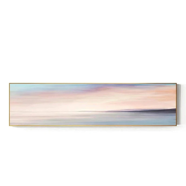 Pastellblå Rosa Lilla Abstrakt Landskap Veggkunst Fine Art Lerretstrykk Bredformatbilde Til Soverommet Over Sengen Eller Over Sofaen | Skanto
