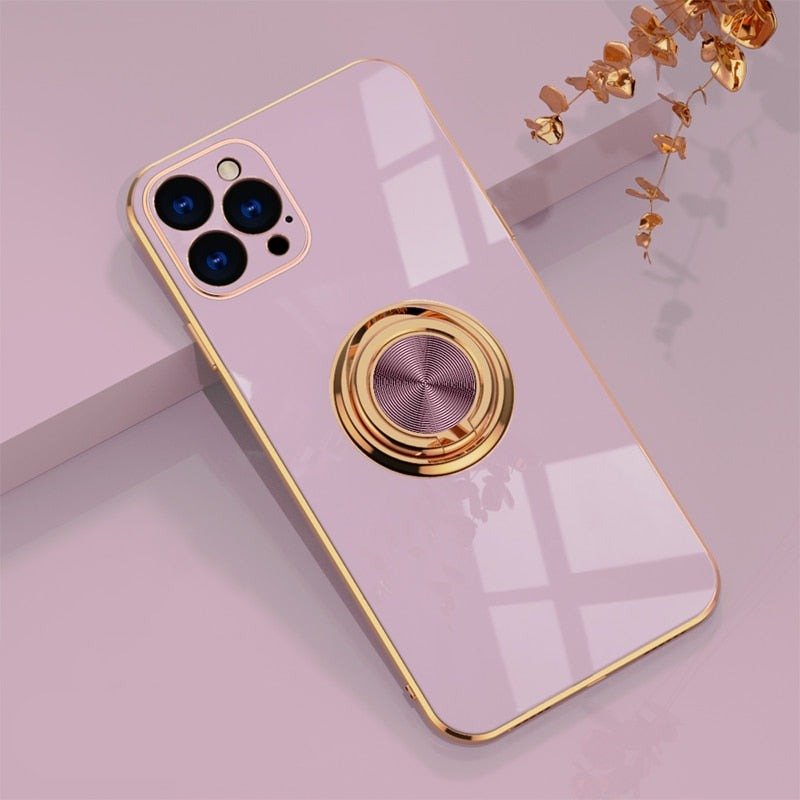 iPhone-deksel med metallring til stativ