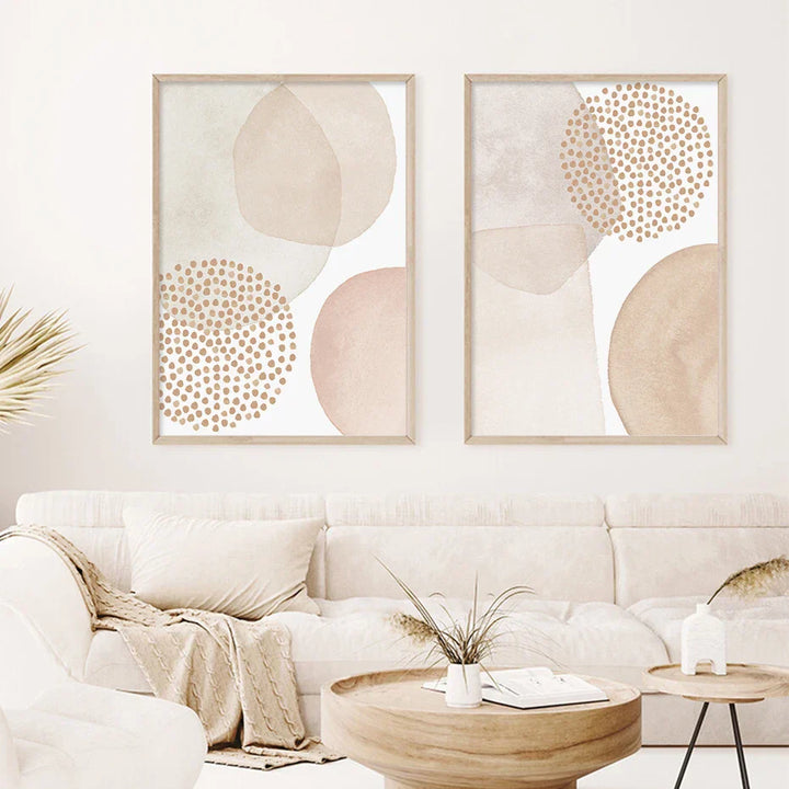 Lysere nyanser Rosa Beige Minimalistisk Abstrakt Veggkunst Fine Art Lerret Utskrifter Bilder For Stue Soverom Nordisk Hjem Dekor | Skanto