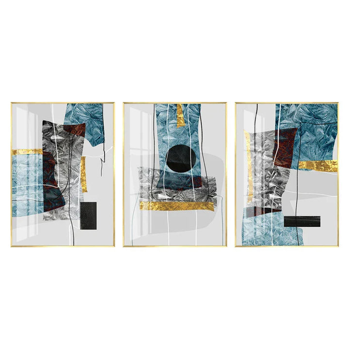 Abstrakt Minimalistisk Blå Nordisk Is Geometrisk Veggkunst Fine Art Lerrettrykk Plakater Bilder For Moderne Leilighet Stue Kunst Dekor | Skanto