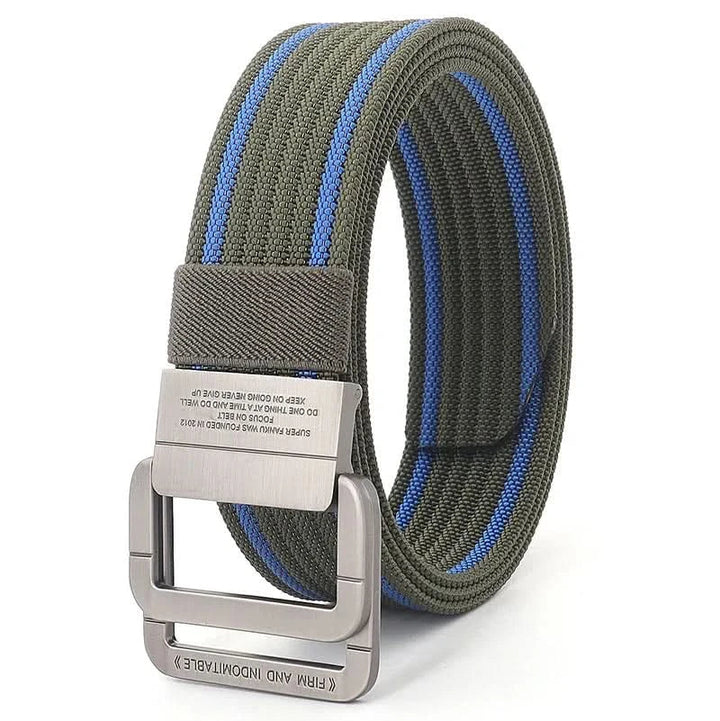 Unisex-Canvas-Gürtel – Doppelte Metallringschnalle, verstellbar