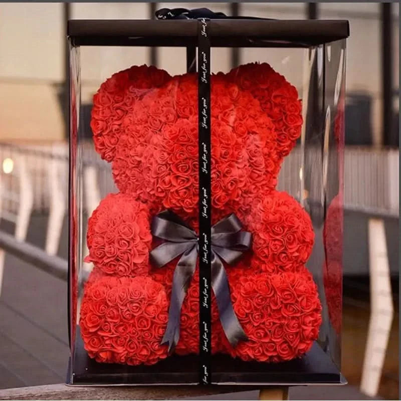 Skanto | Rose Teddy Bear with Handmade Foam Roses – 40cm
