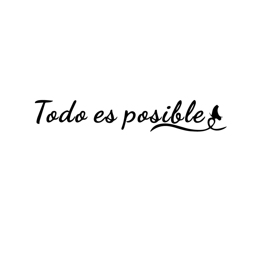 Todo Es Posible Inspirerende Spansk Setning Sitater Veggklistremerke Alt Er Mulig Veggdekor Fjernbar Peel og Stick Kreativ DIY Hjemmeinnredning | Skanto