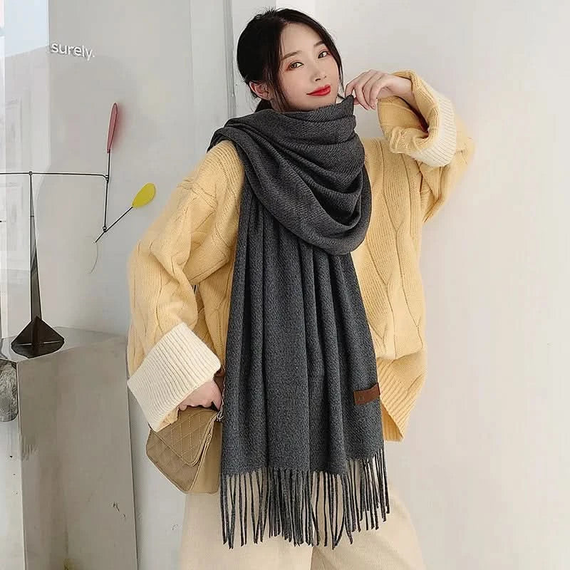 Skanto | Kvinne bomulls vinter skjerf – Myk, varm, elegant stil
