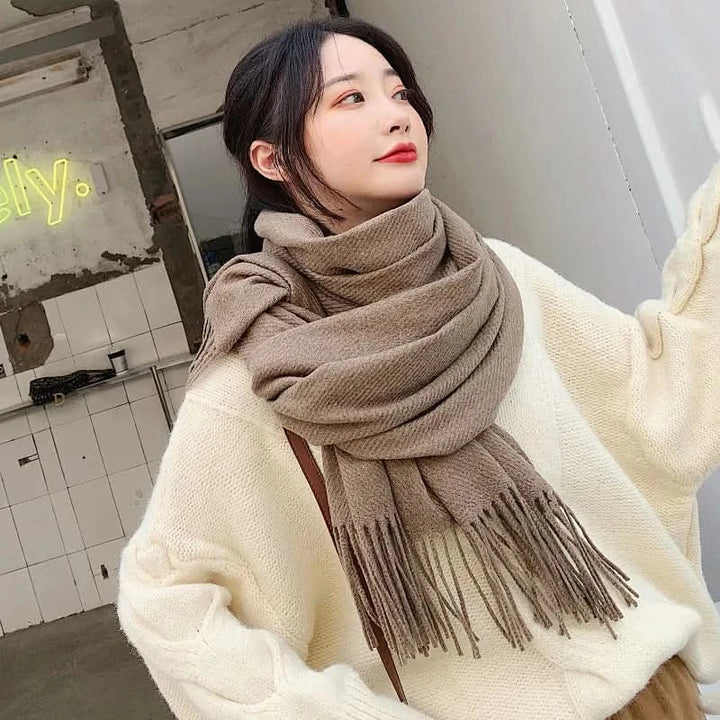 Skanto | Kvinne bomulls vinter skjerf – Myk, varm, elegant stil