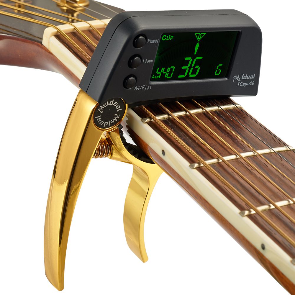Capo & Stimmgerät „TuneGrip“ – 2-i-1 Gitarrenzubehör med LCD-bildeskjerm
