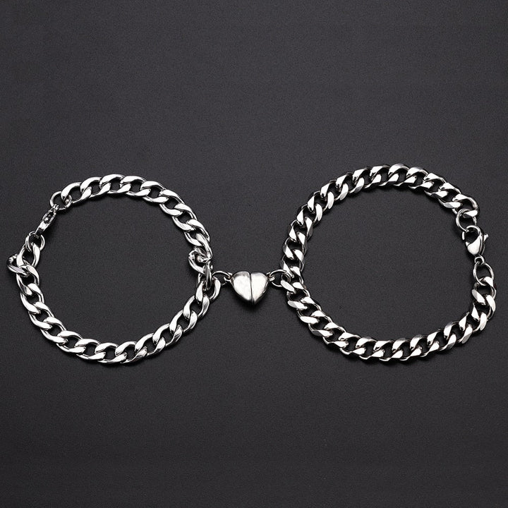 Skanto | Hjerteformet Magnet Par Armbånd