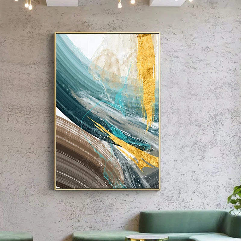 Abstrakt Grønn Brun Farge Sprut Veggkunst Fine Art Lerret Utskrifter Moderne Farger Bilder For Stue Spisestue Samtids Hjem Dekor | Skanto