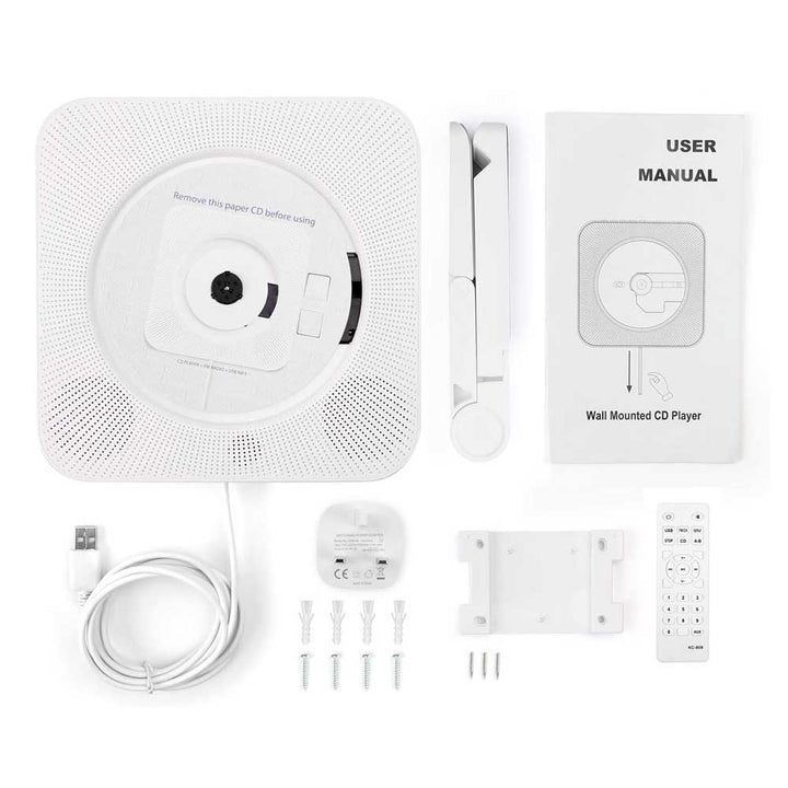 Skanto | Tragbarer CD-Player | Bluetooth, USB und FM-Radio | Weiß