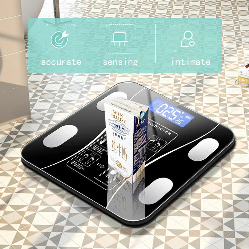 Skanto | Smart Bluetooth kroppssammensetningsvekt: Trådløs digital badevektanalysator med smarttelefon-app