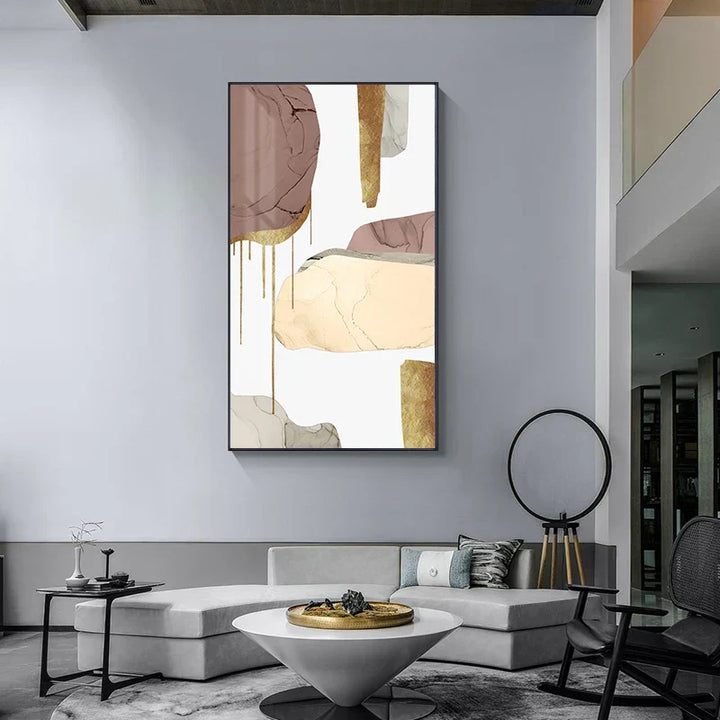 Nøytrale farger Mauve Beige Gylden Abstrakt Veggkunst Fin Kunst Lærred Utskrifter Bilder For Moderne Leilighet Stue Luksuriøse Interiører Kunst Dekor | Skanto