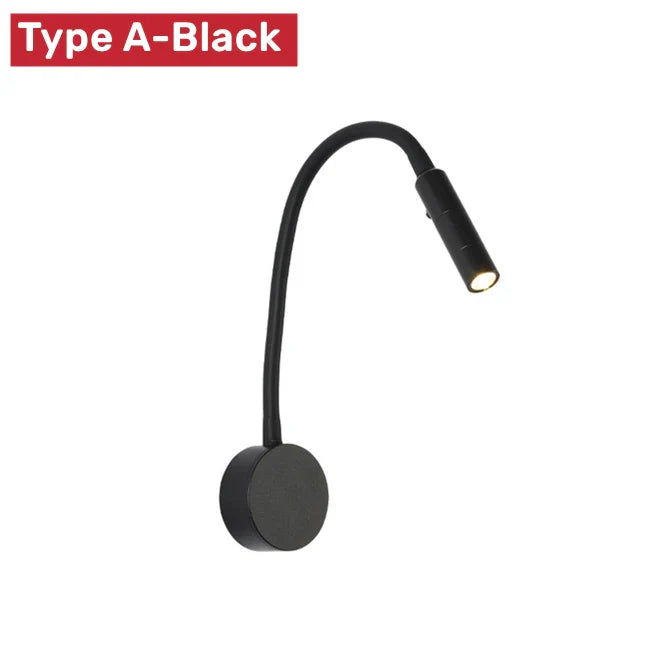 Skanto | Moderne Fleksibel LED Leselampe med Bryter for Soverom og Studie - 1W/3W