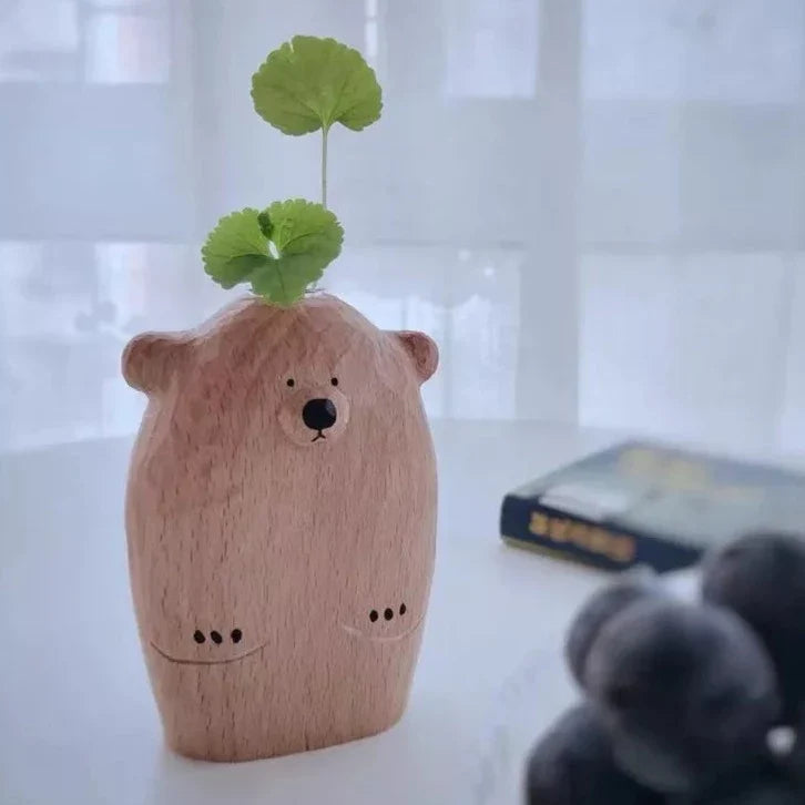 Søt liten bjørn blomsterkrukke