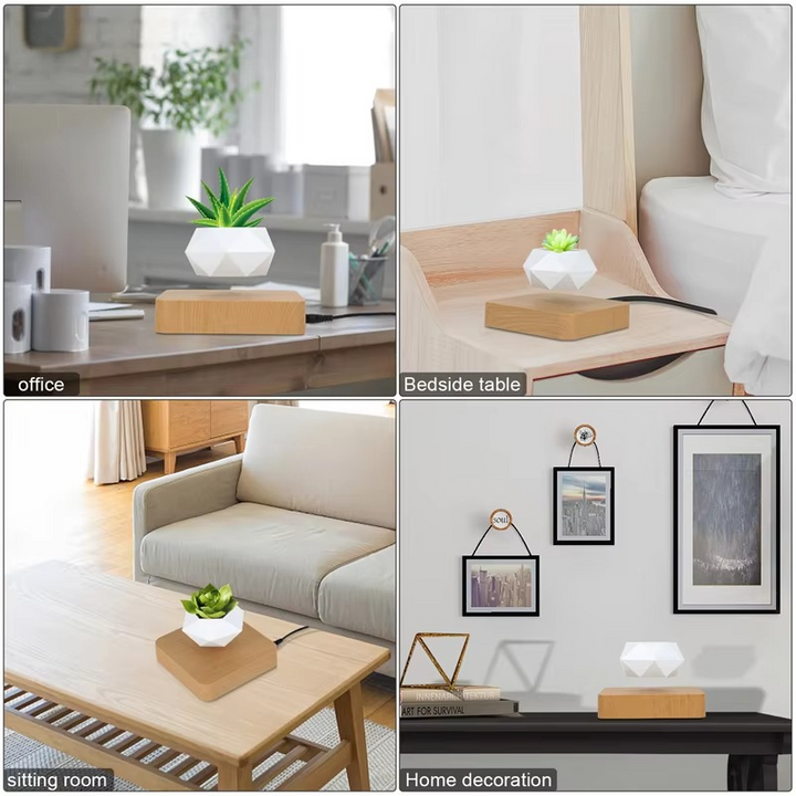 Skanto | Magnetisk svevende Bonsai Plantekrukke, Flytende Blomsterkrukke for Hjem og Kontor Dekor